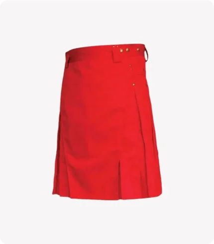 Red Color Latest Stylish Mens Utility Kilt