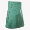 Green Utility Kilt With Cargo Pocket