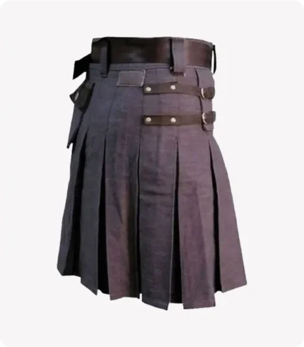 Heavy Duty Denim and Leather Kilt