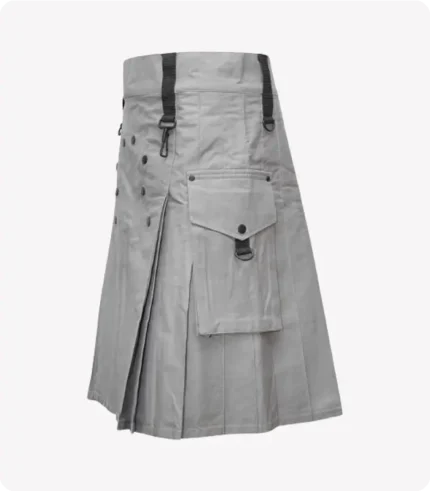 Men Fashion Grey Utility Kilt